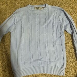 Oscar de la Renta Soft Blue Knit Sweater